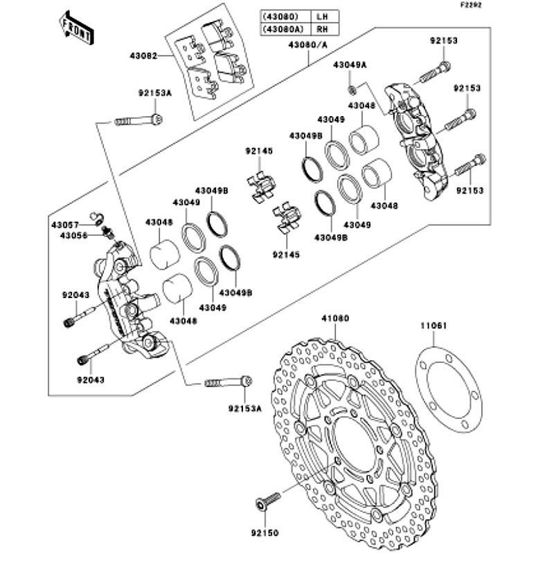 Kawasaki カワサキ 純正部品 43082-0037 パッドアッシ(ブレーキ)