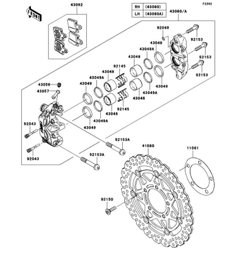 Kawasaki カワサキ 純正部品 43082-0104 パッドアッシ(ブレーキ)