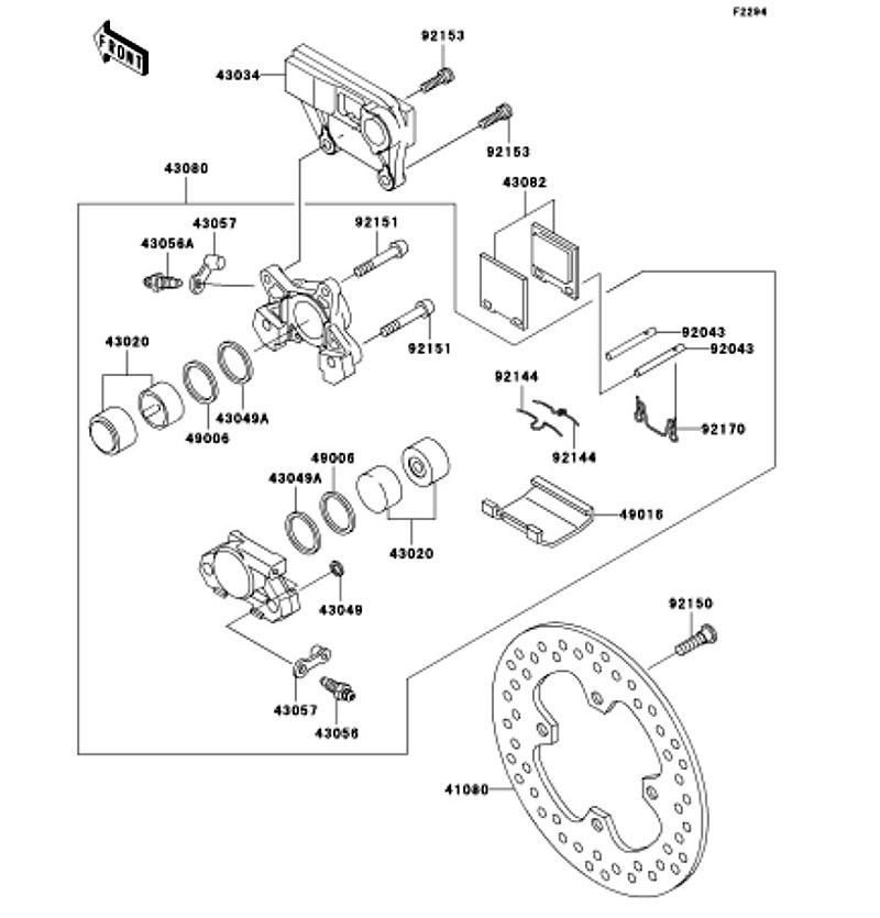 Kawasaki カワサキ 純正部品 43082-1257 パッドアッシ(ブレーキ)
