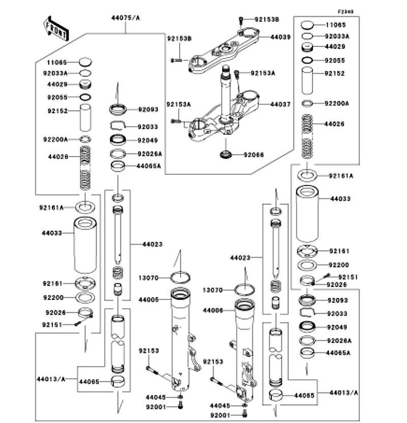 Kawasaki カワサキ 純正部品 44023-0007 シリンダセット(フォーク)