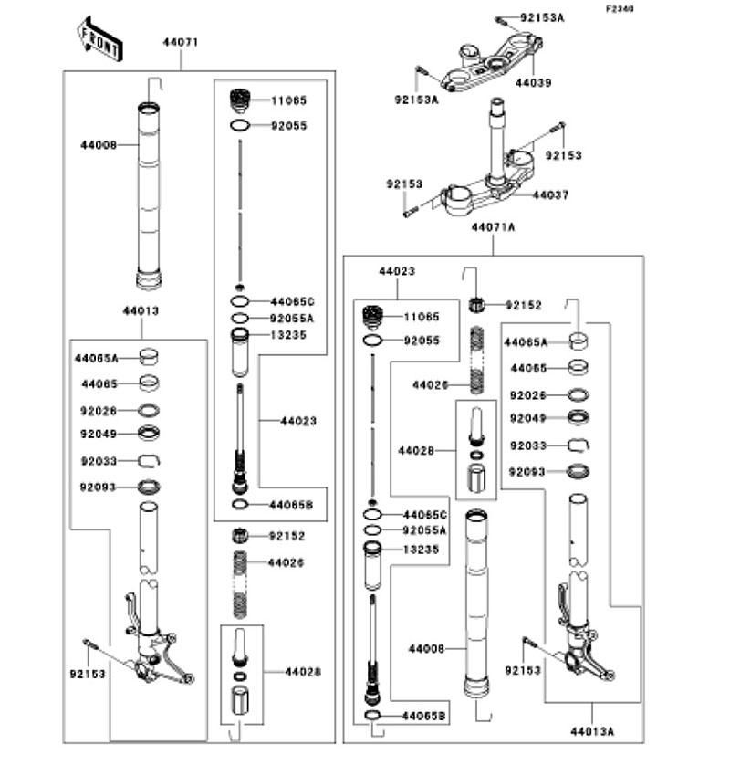Kawasaki カワサキ 純正部品 44037-0097 ホルダ(フォークアンダ)