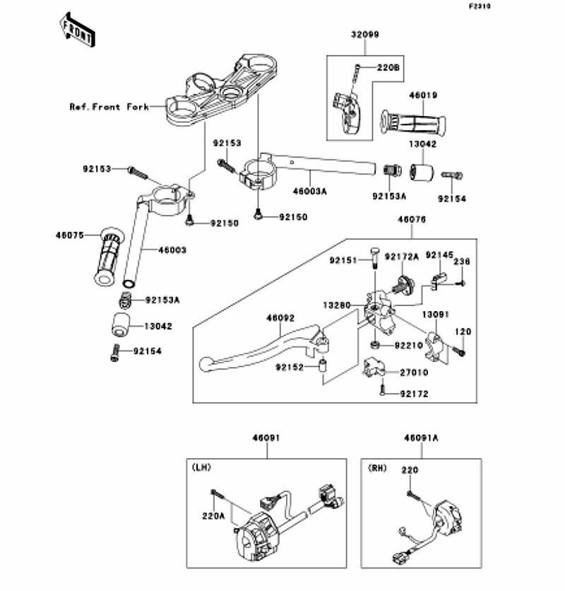Kawasaki カワサキ 純正部品 46003-0601 ハンドル、RH