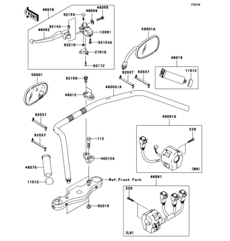 Kawasaki カワサキ 純正部品 46019-1109 グリツプアッシ、スロツトル