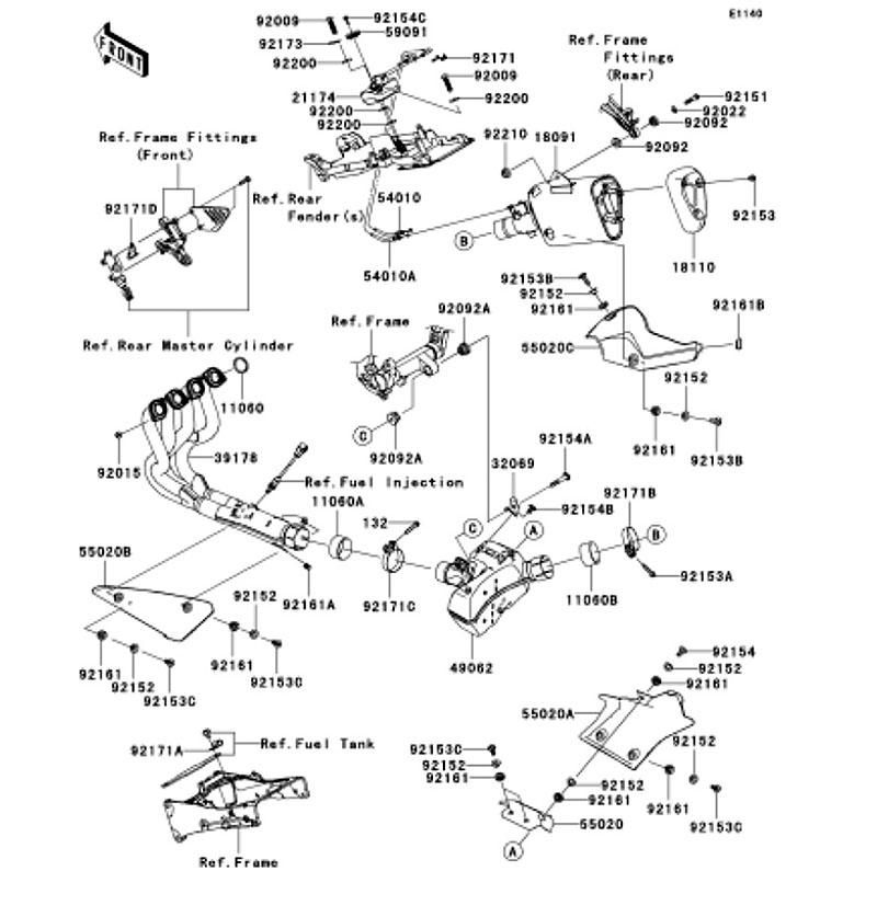 Kawasaki カワサキ 純正部品 49062-0043 パイプコンプ(エキゾースト) 56,465円