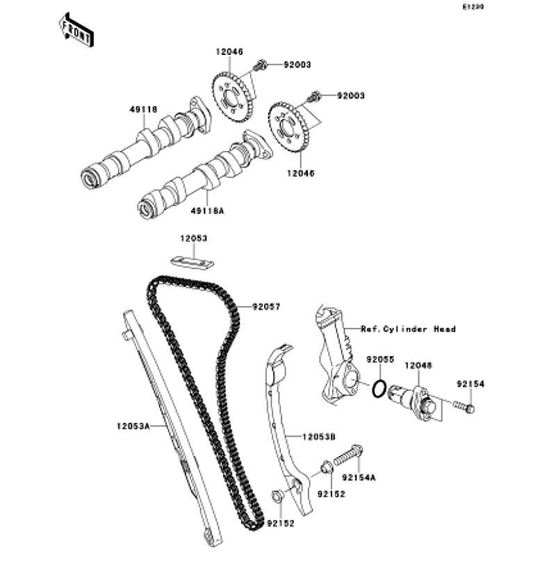 Kawasaki カワサキ 純正部品 49118-0075 カムシャフトコンプ、EX