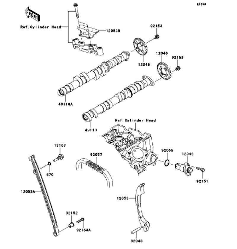 Kawasaki カワサキ 純正部品 49118-0153 カムシャフトコンプ、インテイク
