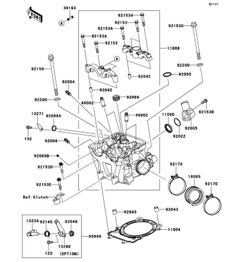 Kawasaki カワサキ 純正部品 11008-0140 ヘッドコンプ(シリンダ)