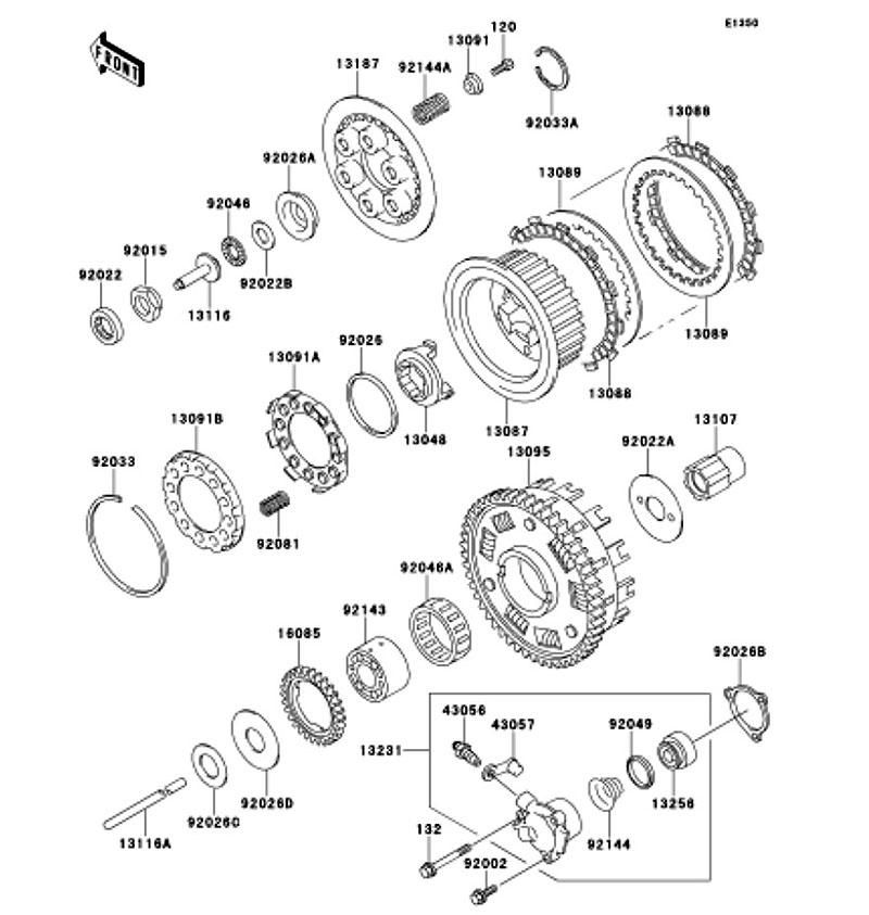 Kawasaki カワサキ 純正部品 13107-1299 シャフト クラッチ