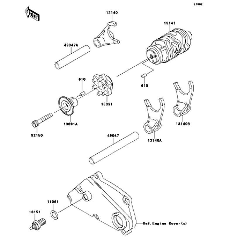Kawasaki カワサキ 純正部品 13140-1216 フォーク(シフト)、5TH&TOP