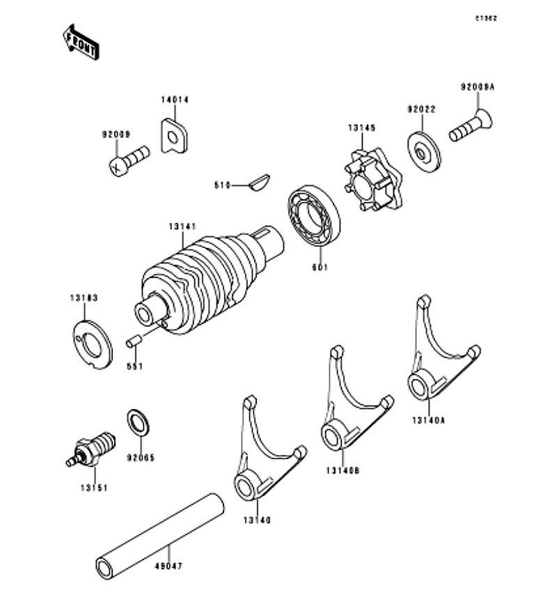 Kawasaki カワサキ 純正部品 13140-1247 フォーク(シフト)