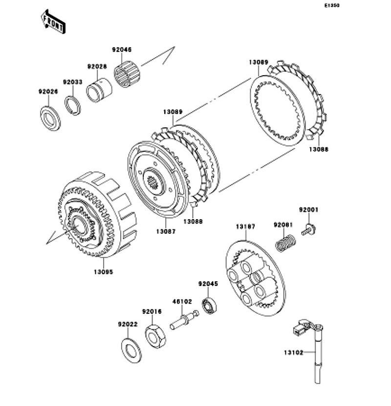 Kawasaki カワサキ 純正部品 13187-1057 プレート(クラッチオペレーティング
