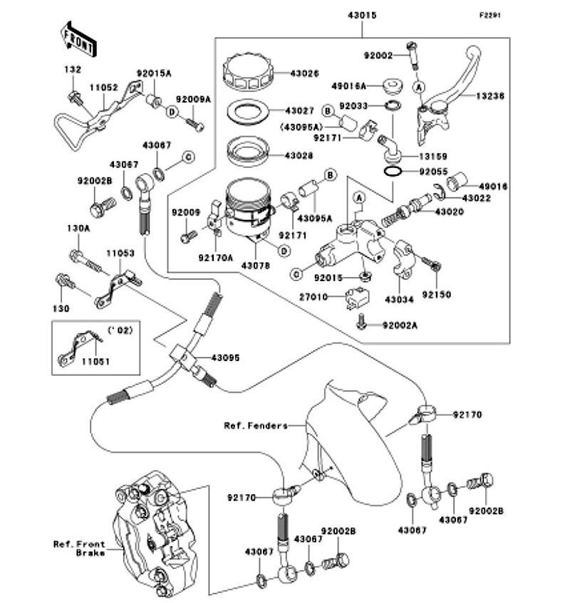 Kawasaki カワサキ 純正部品 13236-1326 レバーコンプ、フロントブレーキ SIL