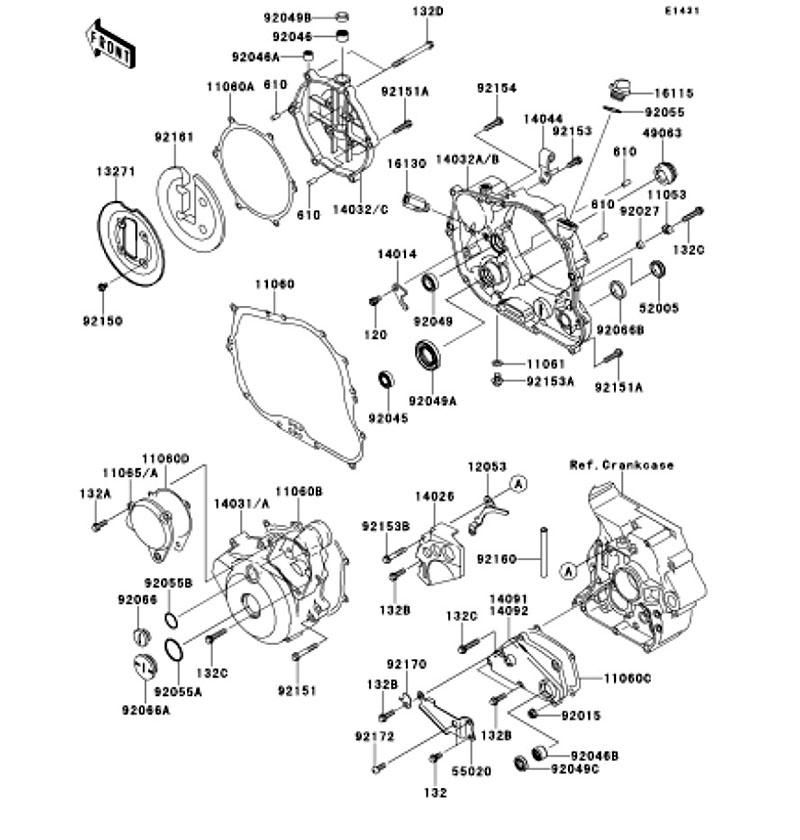 Kawasaki カワサキ 純正部品 14032-0006 カバー(クラッチ)