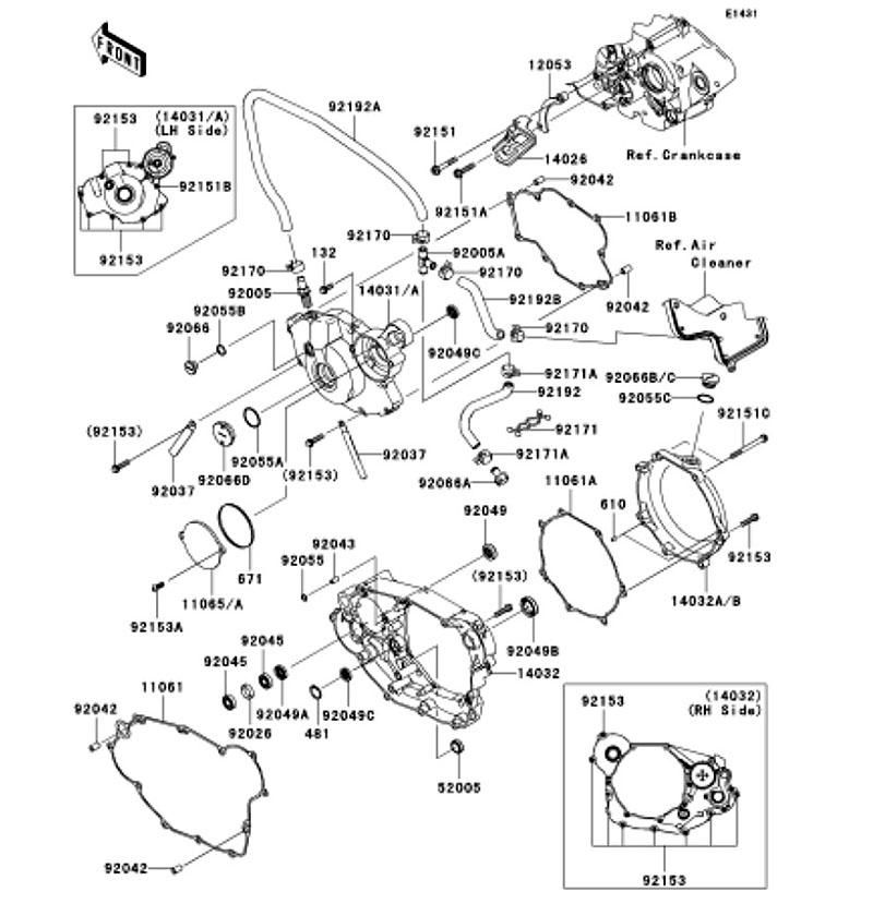 Kawasaki カワサキ 純正部品 14032-0101 カバー(クラッチ)、アウタ