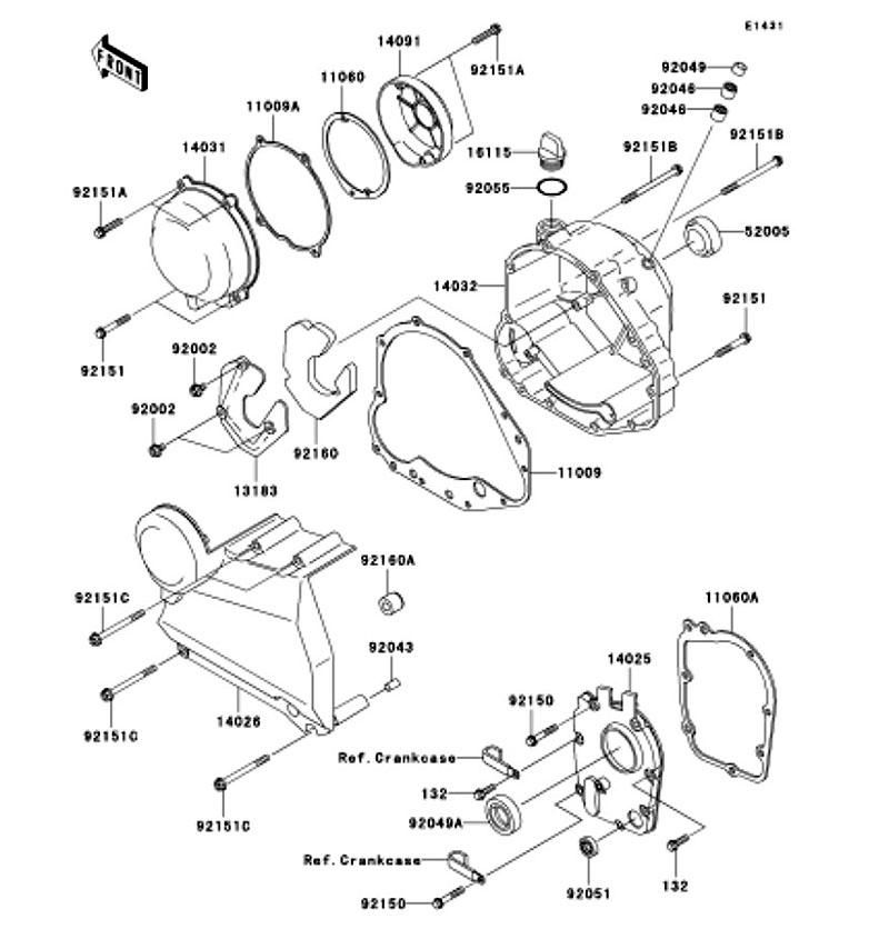 Kawasaki カワサキ 純正部品 14091-1102 カバー、パルシング