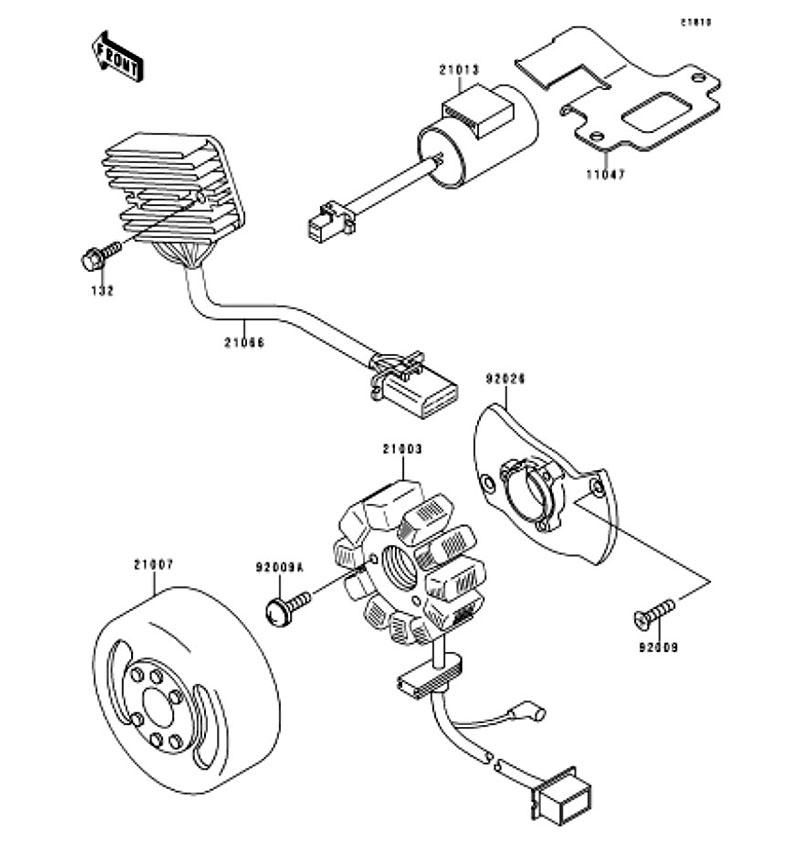 Kawasaki カワサキ 純正部品 21013-2064 コンデンサ