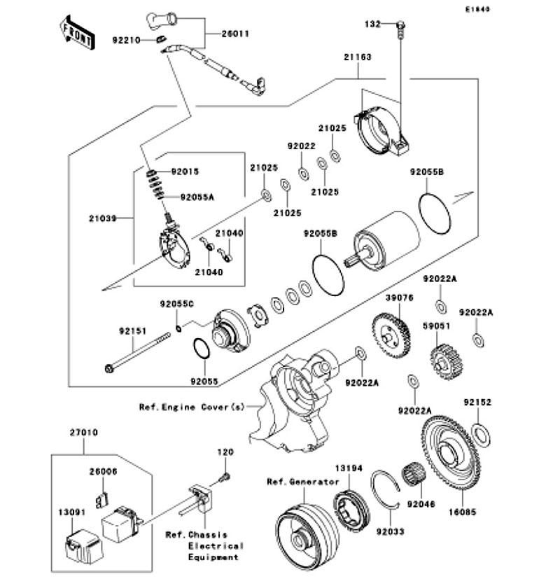 Kawasaki カワサキ 純正部品 21163-0038 スタータ(エレクトリック)