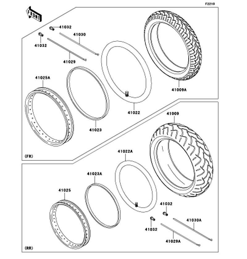 Kawasaki カワサキ 純正部品 41009-1435 タイヤ、FR、90