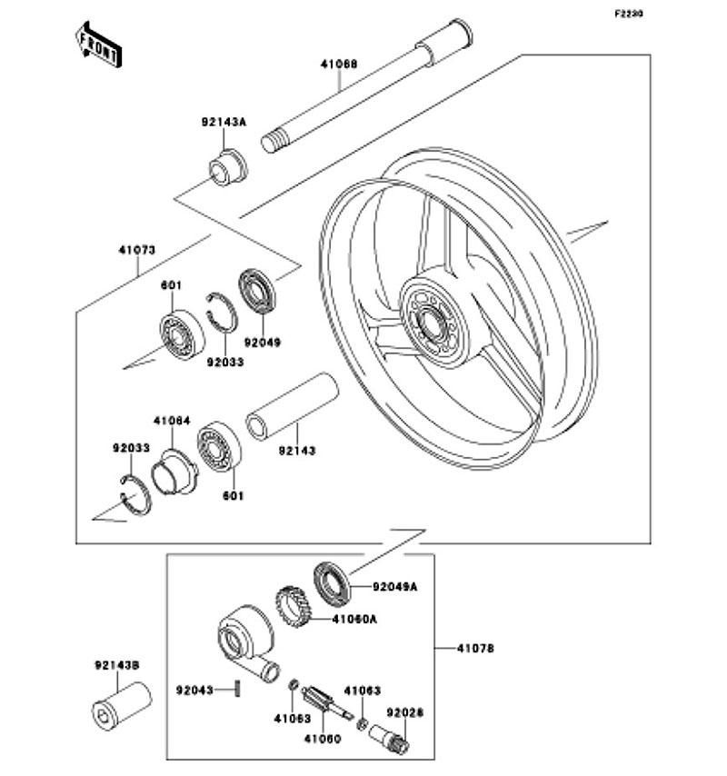 Kawasaki カワサキ 純正部品 41078-1082 ケースアッシ(メータギヤ)