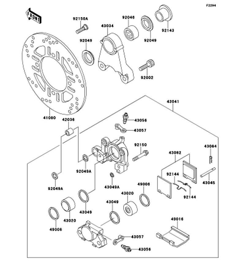 Kawasaki カワサキ 純正部品 43082-1141 パッドアッシ(ブレーキ)
