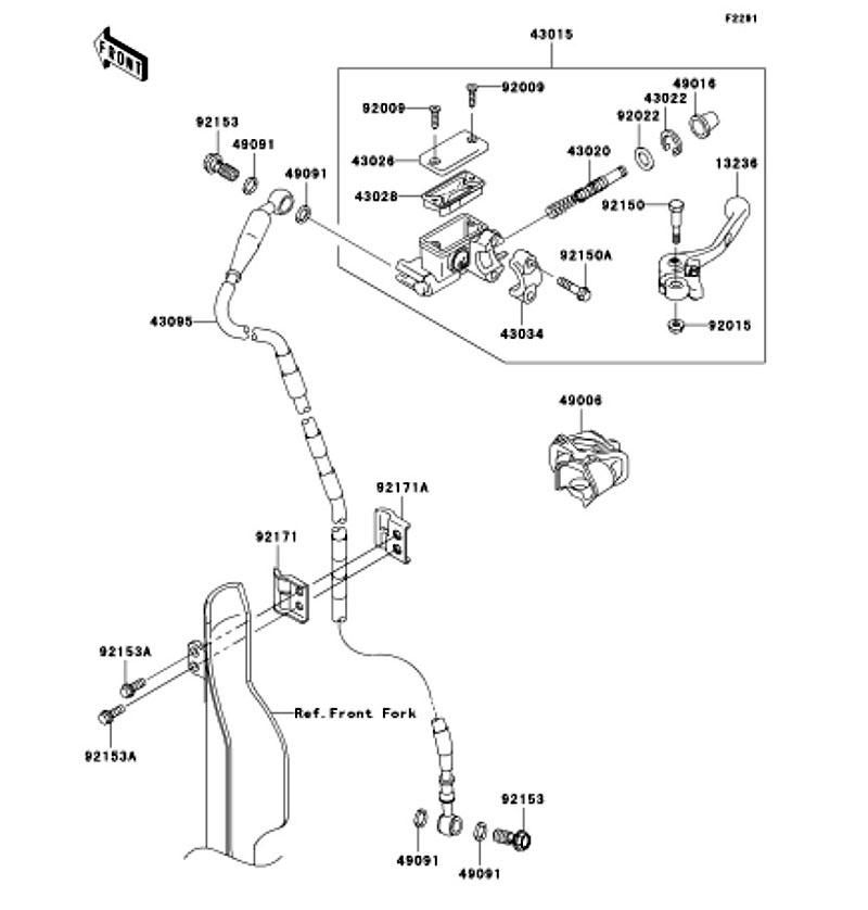 Kawasaki カワサキ 純正部品 43095-0314 ホース(ブレーキ)、FR