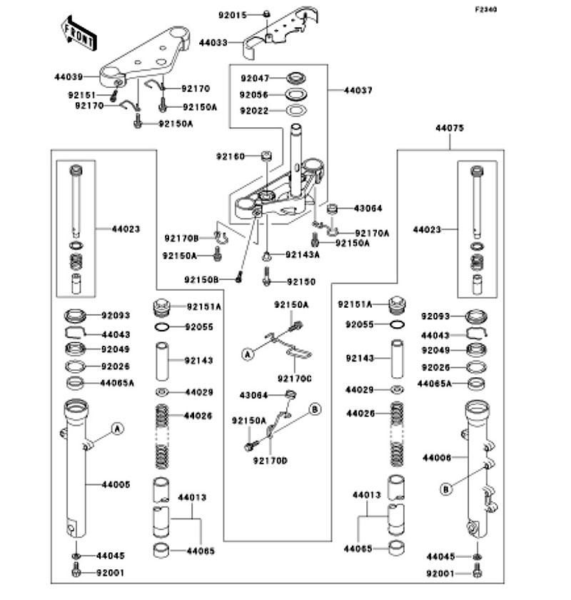 Kawasaki カワサキ 純正部品 44005-1391 チューブ(レフトフォークアウタ)