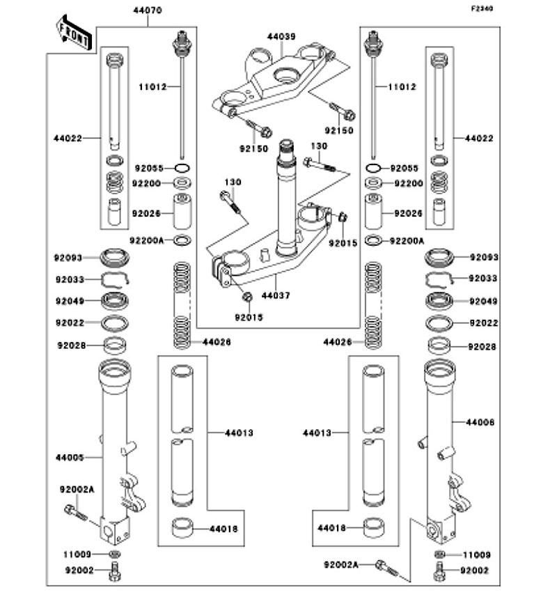 Kawasaki カワサキ 純正部品 44013-1384 パイプ(フォークインナ)