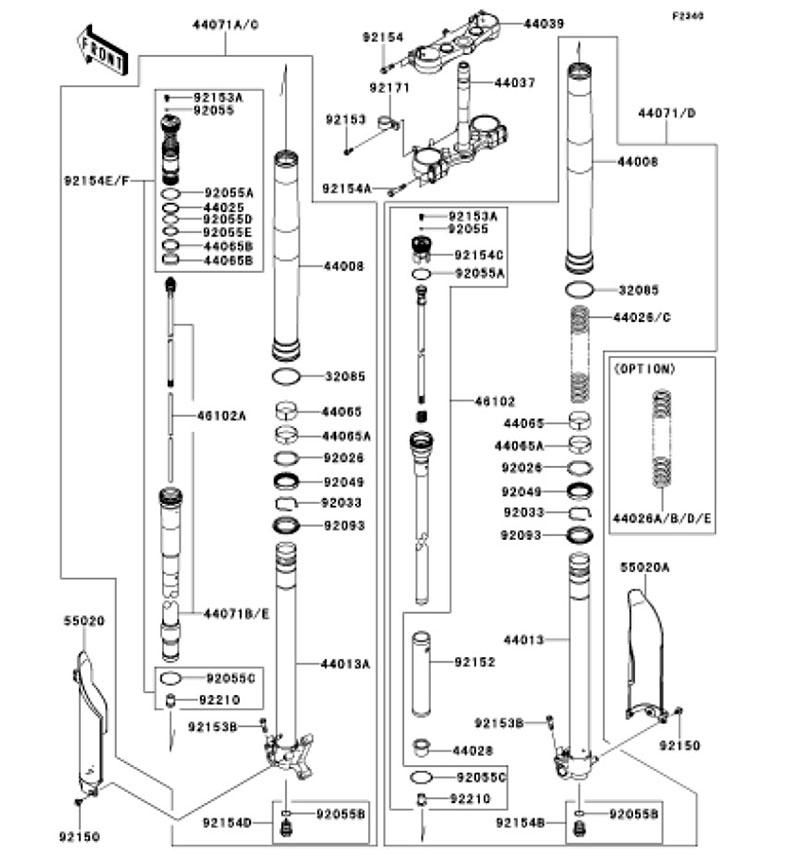 Kawasaki カワサキ 純正部品 44071-0862 ダンパアッシ、フォーク、LH