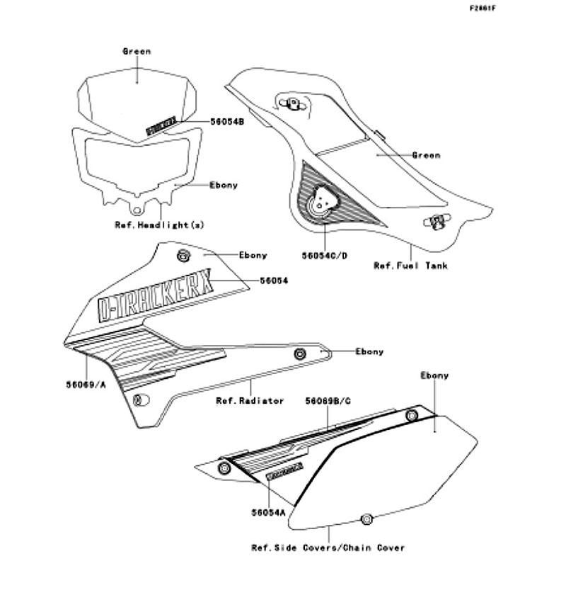 Kawasaki カワサキ 純正部品 56054-0584 マーク、シュラウド、DーTRACKER X