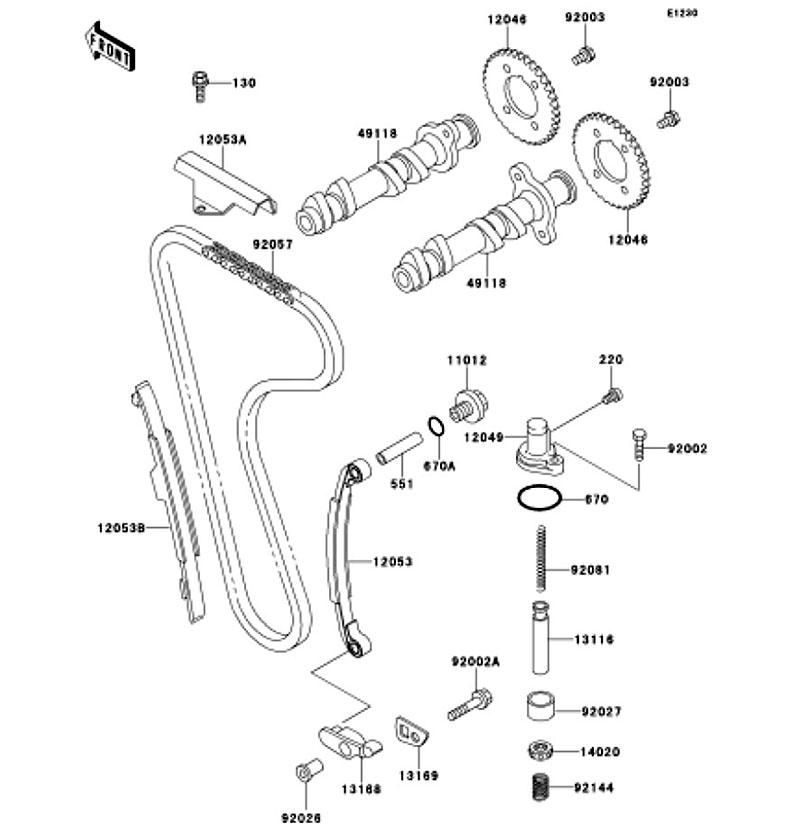 Kawasaki カワサキ 純正部品 92057-1210 チェーン、カムシャフト