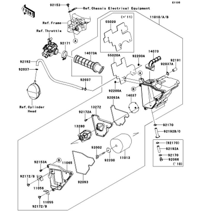 Kawasaki カワサキ 純正部品 11010-0757 フィルタアッシ(エア)