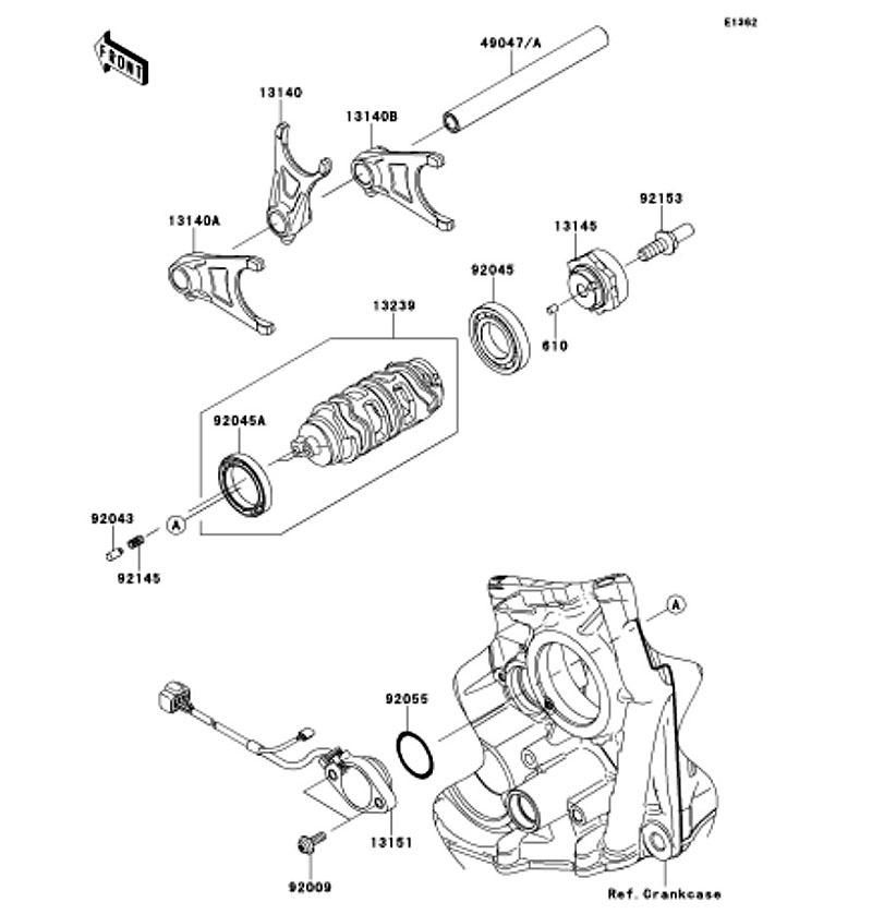 Kawasaki カワサキ 純正部品 13140-0065 フォーク(シフト)、アウトプット、RH