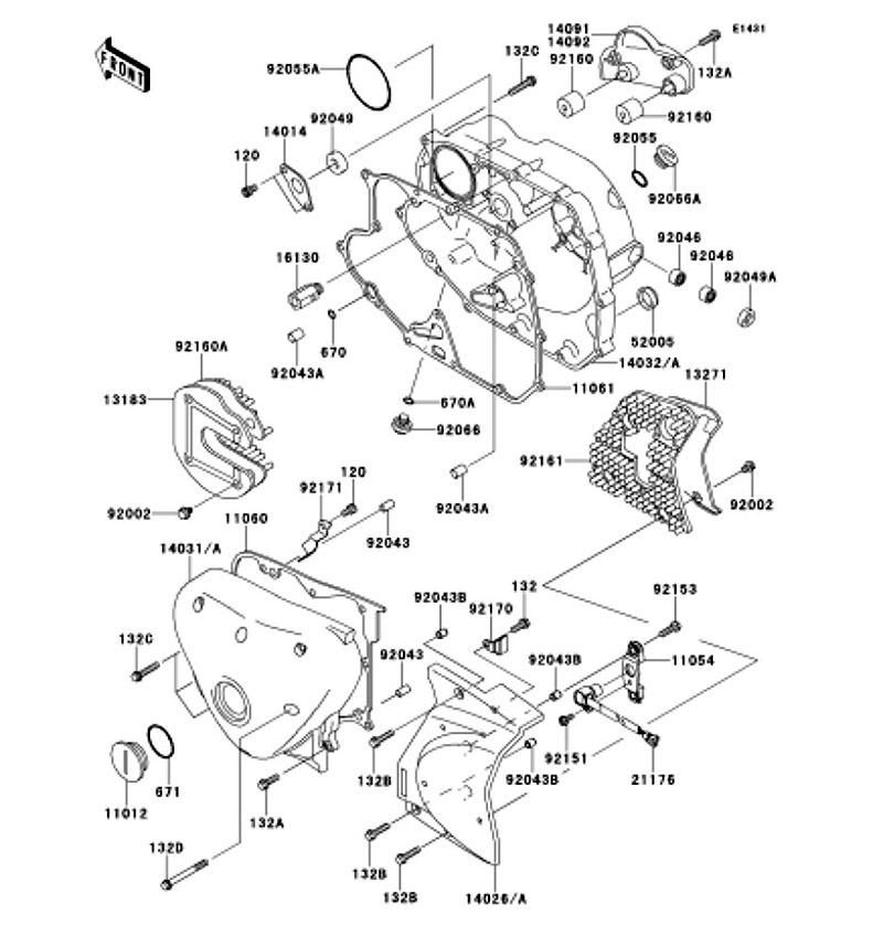 Kawasaki カワサキ 純正部品 14031-0067 カバー(ゼネレータ)
