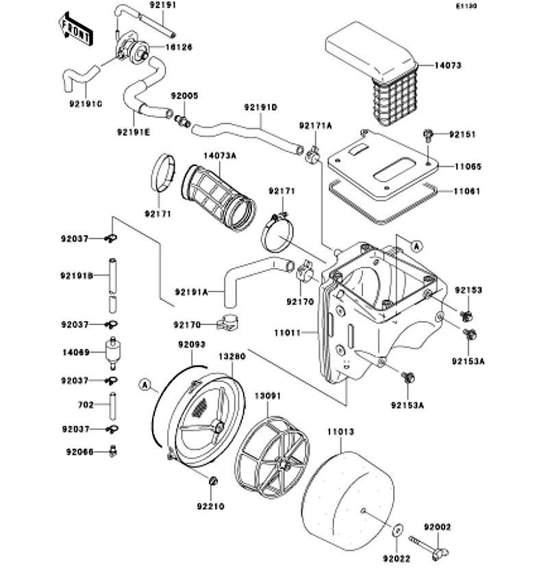 Kawasaki カワサキ 純正部品 16126-1411 バルブ、エア スイッチ