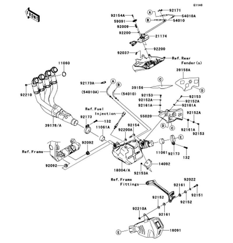 Kawasaki カワサキ 純正部品 18091-0810 ボディコンプ(マフラ)