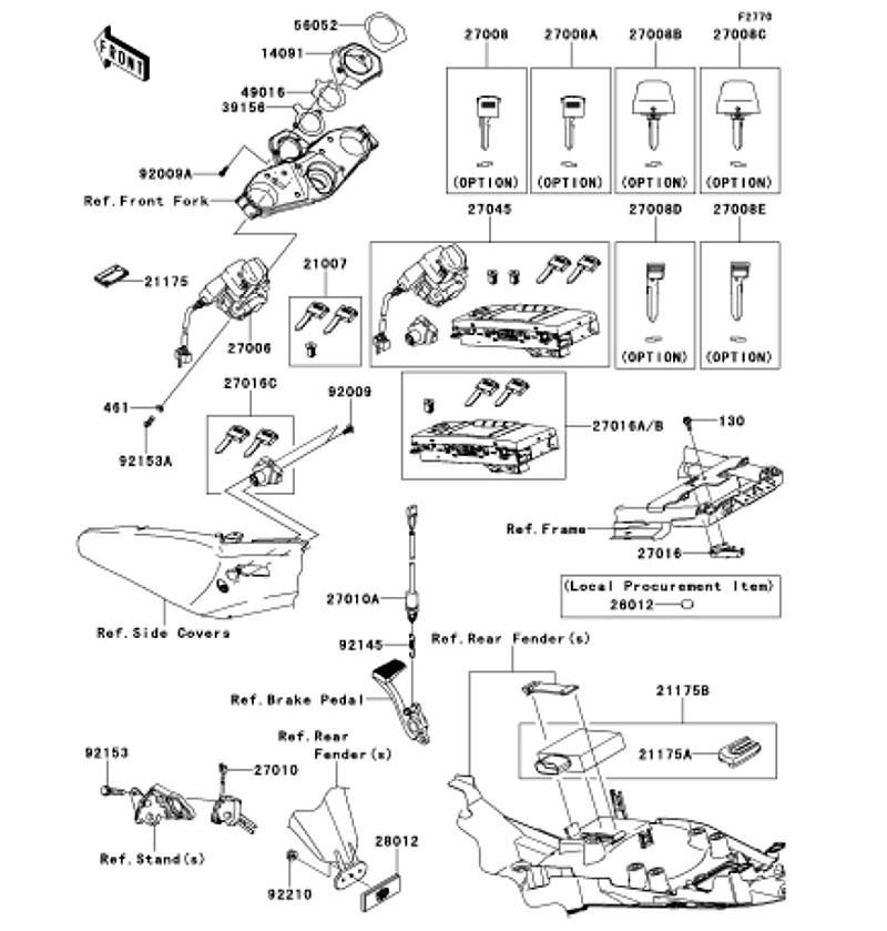 Kawasaki カワサキ 純正部品 21175-0256 スペア ホブ キー
