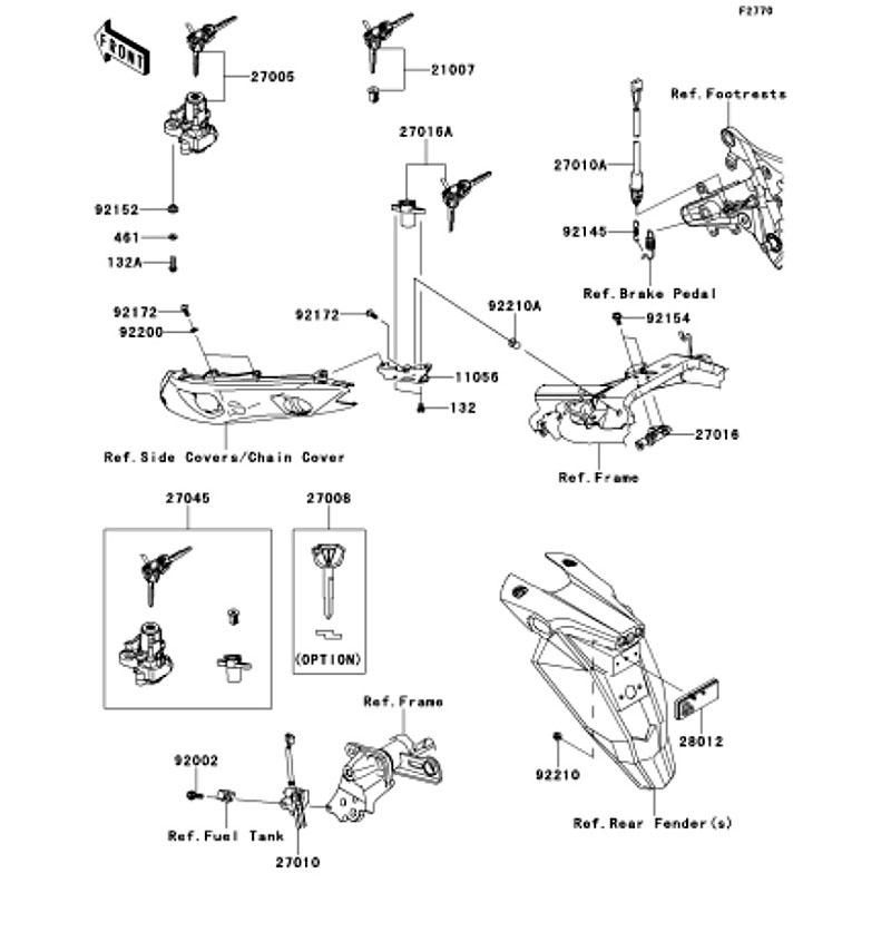 Kawasaki カワサキ 純正部品 27045-5452 スイッチアッシ