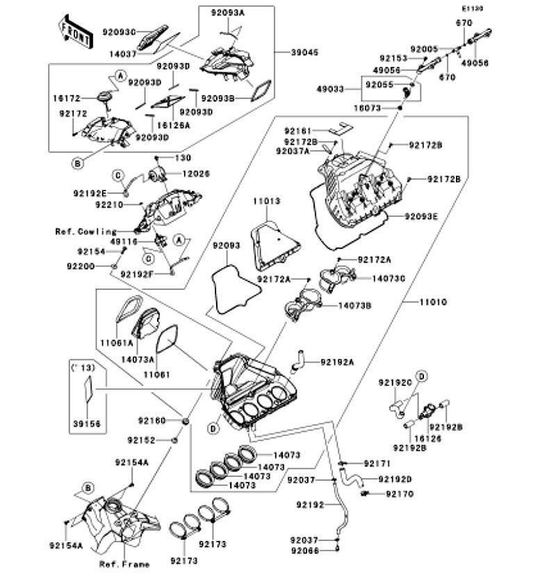 Kawasaki カワサキ 純正部品 39045-0041 DUCTーASSY、RAM