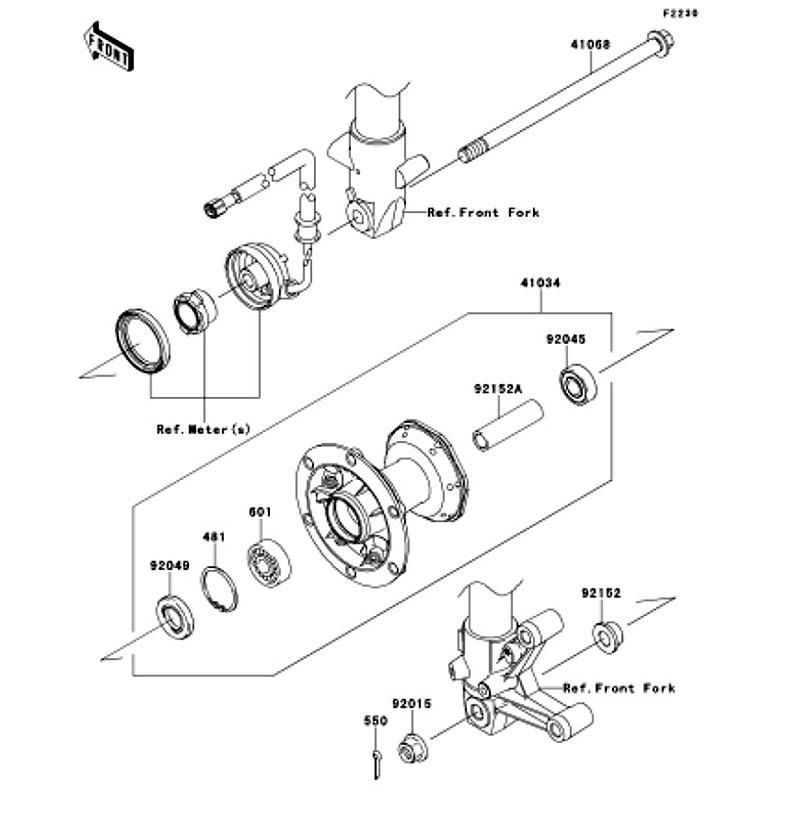 Kawasaki カワサキ 純正部品 41034-0064 ドラムアッシ、FR
