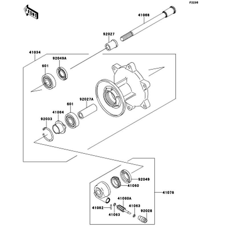 Kawasaki カワサキ 純正部品 41034-1342 ドラムアッシ、フロント ブレーキ