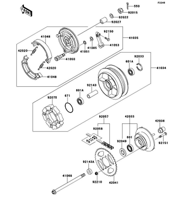 Kawasaki カワサキ 純正部品 41035-0051 パネルアッシ(ブレーキ)、RR