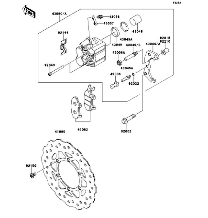 Kawasaki カワサキ 純正部品 43044-0006 ホルダコンプ(キャリパ)、FR、LH