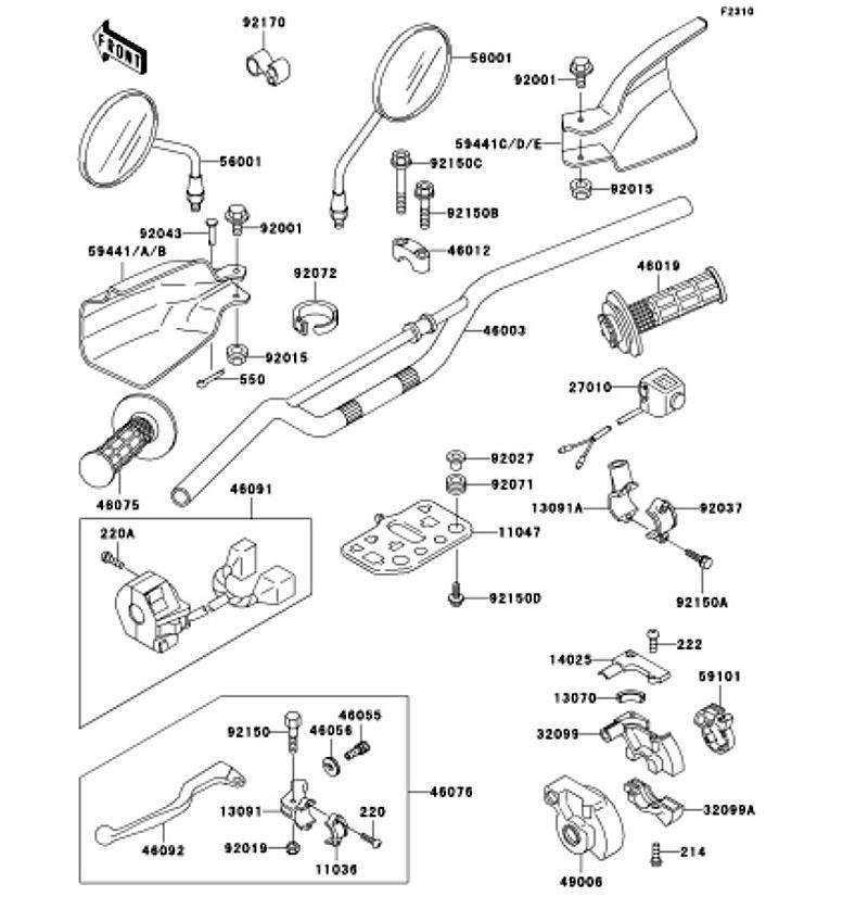 Kawasaki カワサキ 純正部品 46076-1163 レバーアッシ(グリツプ)、クラッチ