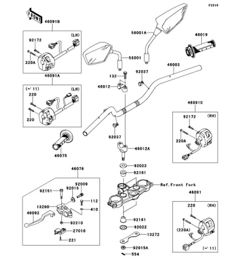 Kawasaki カワサキ 純正部品 46091-0179 ハウジングアッシ(コントロール)、LH