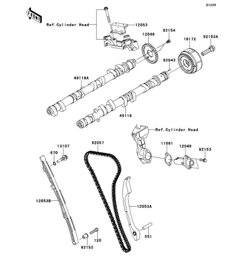 Kawasaki カワサキ 純正部品 49118-0151 カムシャフトコンプ、エキゾースト