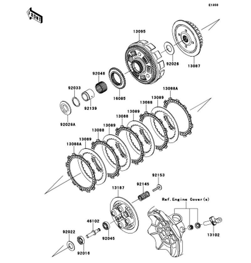 Kawasaki カワサキ 純正部品 13095-0097 ハウジングコンプ(クラッチ)、C MK、ノン