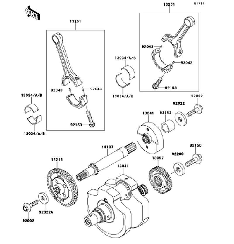 Kawasaki カワサキ 純正部品 13097-0050 ギヤ(プライマリスパー)、38T
