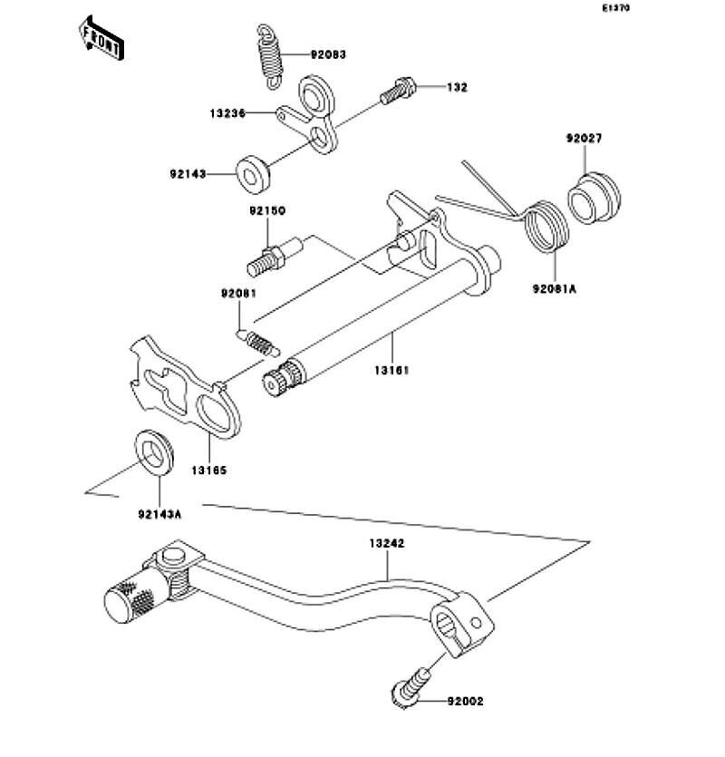Kawasaki カワサキ 純正部品 13161-1126 レバーコンプ(チェンジシャフト)