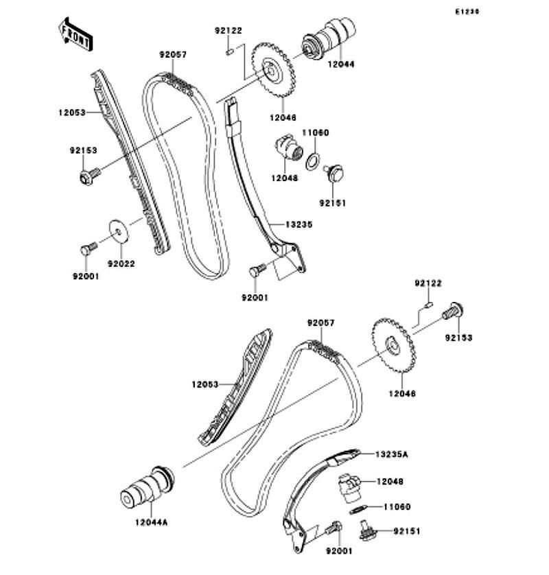 Kawasaki カワサキ 純正部品 13235-1068 ガイド(コンプ)、RR