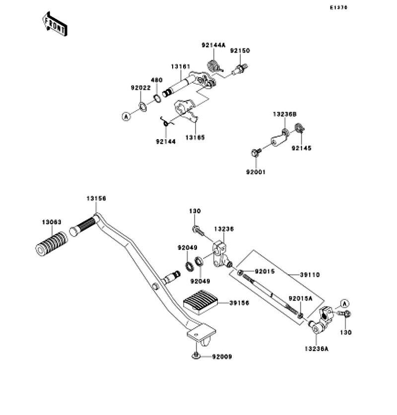Kawasaki カワサキ 純正部品 13236-0119 レバーコンプ